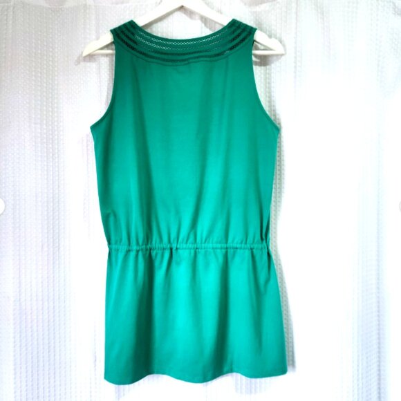 Nicole Miller Original Women's Top Tied Waist Size Medium Green Sleeveless New - Picture 2 of 10